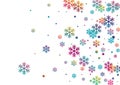 Winter snowflakes and circles border vector