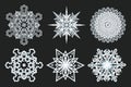 Winter snowflakes geometry cristmas new year icons design vector illustration Royalty Free Stock Photo