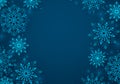 Winter snowflakes vector background. Winter snow background in blue color. Royalty Free Stock Photo