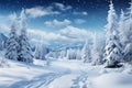 winter snowing landscape, AI generated