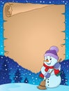 Winter snowman subject parchment 4