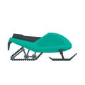 Winter snowmobile icon, flat style