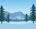 winter snowscape forest scene