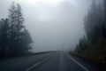 Winter snowstorm and fog makes driving hazardous Royalty Free Stock Photo