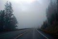 Winter snowstorm and fog makes driving hazardous Royalty Free Stock Photo