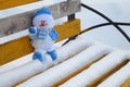 The winter snowy bench - snow background Royalty Free Stock Photo