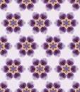 Winter snowy daisy tie dye flower stripe background. Seamless pattern wax print bleached resist background. Purple lilac dip dyed