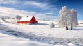 winter snowy farm Royalty Free Stock Photo