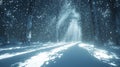Winter snowy forest path Royalty Free Stock Photo