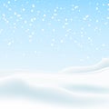 Winter snowy landscape. Vector Christmas background for greeting card.