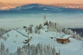 Winter snowy landscape, Postavaru Brasov. Mountain Landscape