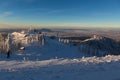 Winter snowy landscape, Postavaru Brasov. Mountain Landscape