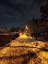 A Winter Snowy Park Trail Royalty Free Stock Photo