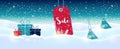 Winter social media sale banners and ads, web template collectio