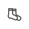 Winter socks line icon