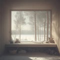 Winter Solitude - Cozy Finnish Sauna by the Lake Royalty Free Stock Photo