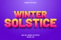 Winter solstice editable text effect embossed cartoon style