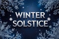Winter solstice greeting card on decorated winter background with ice and cold snow AI Generative Royalty Free Stock Photo