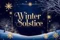 Winter solstice greeting card on decorated winter background with ice and cold snow AI Generative Royalty Free Stock Photo
