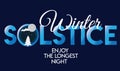 Winter solstice lettering vector typography. hand drawn calligraphy winter soltice enjoy the longest night letter for background