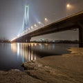 Winter South bridge in Kiev. Royalty Free Stock Photo