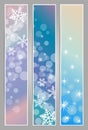 Winter sparkling banners with snowflakes
