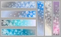 Winter sparkling banners with snowflakes