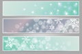 Winter sparkling banners with snowflakes