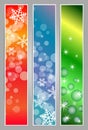 Winter sparkling banners with snowflakes