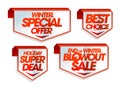 Winter special offer, best choice, holiday super deal, end of winter blowout sale - tags set