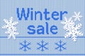 Winter special offer sale discount template banner. Christmas sale discount Knitted Style for Design. Nordic seamless