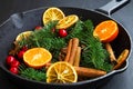 Winter Spices With Cinnamon, Orange, Cranberry, Anise, Fir Tree