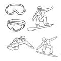 winter sport background, snowboarding snowboarder vector illustration