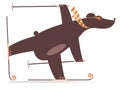 Cartoon skiing bear illustration