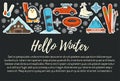 Winter sport and extreme resort, skiing and snowboarding banner Royalty Free Stock Photo