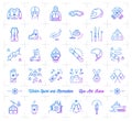 Winter sport gradient outline icons, Seasonal recreation, Flat infographics logo