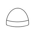 Winter sport hat with simple decoration. Black outline icon. Isolated vector Royalty Free Stock Photo