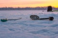 Winter sport ice fishing Royalty Free Stock Photo