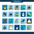 Winter sport icon shape. Royalty Free Stock Photo