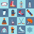 Winter sport icons set Royalty Free Stock Photo