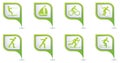 Winter sport icons set on map pointers Royalty Free Stock Photo