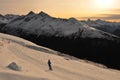 Winter sport: Panoramic snow-mountain view from Jakobshorn in Davos City in the Swiss Alp Royalty Free Stock Photo