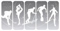 Winter sport silhouettes