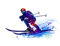 Winter sport.Skiing man. Vector illustration Royalty Free Stock Photo