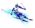 Winter sport. Skiing man. Vector illustration