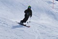 Winter sport: Telemark skiing at the Jakobshorn in Davos, Swiss Alps Royalty Free Stock Photo