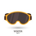 Winter sport yellow mask ski icon