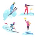 Winter Sports Concept Icons Set Royalty Free Stock Photo