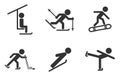 Winter Sports Icons Set Isolated On White Background