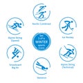 Winter sports icons set, 3 of 4, vector pictograms Royalty Free Stock Photo